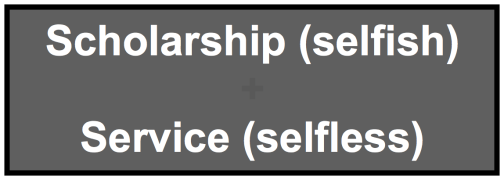 Scholarship Selfish Service Selfless